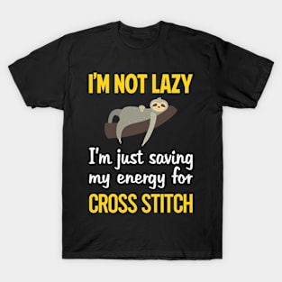 Funny Lazy Cross Stitch Stitching T-Shirt